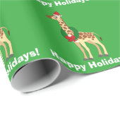 Giraffe mit Weihnachtsmannmütze und Geschenkpapier (Rolleneckpunkt)