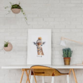 Giraffe mit Winterhut, individualisierbares Poster