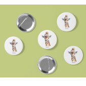 Giraffe mit Winterhut, individualisierbares Poster Button