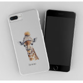 Giraffe mit Winterhut, individualisierbares Poster Case-Mate iPhone Hülle
