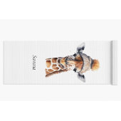 Giraffe mit Wintermütze individuell anpassbar Yogamatte