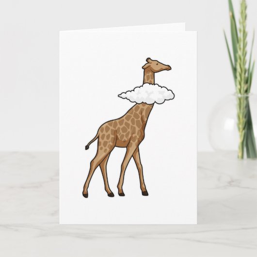 Giraffe mit Wolke Karte (Vorderseite)
