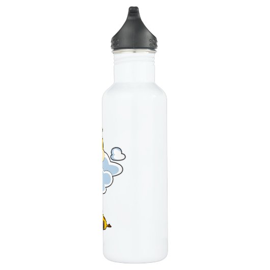 Giraffe mit Wolken Edelstahlflasche (Rechts)