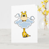Giraffe mit Wolken Karte (Gelbe Blume)