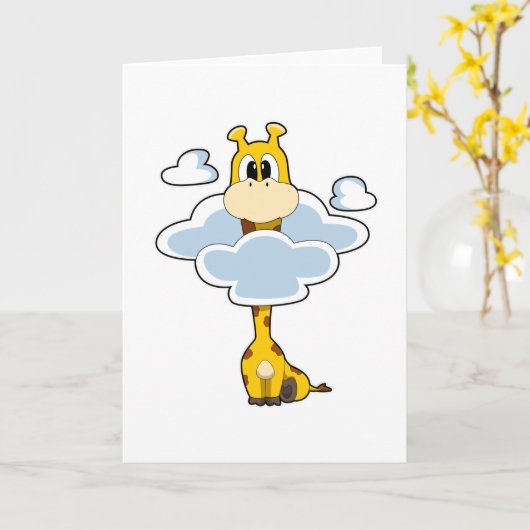 Giraffe mit Wolken Karte (Gelbe Blume)