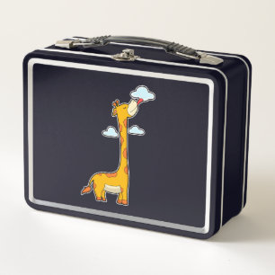 Giraffe mit Wolken Metall Brotdose