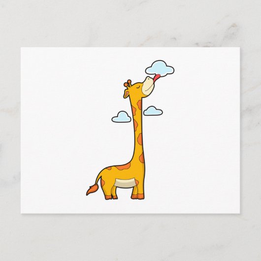 Giraffe mit Wolken Postkarte (Vorderseite)