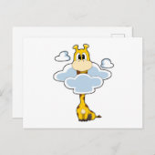 Giraffe mit Wolken Postkarte (Vorne/Hinten)