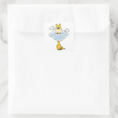 Giraffe mit Wolken Quadratischer Aufkleber (Tasche)