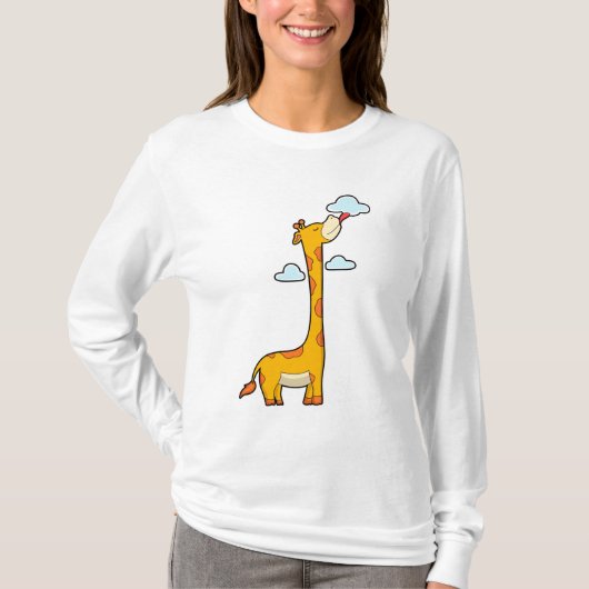 Giraffe mit Wolken T-Shirt (Vorderseite)