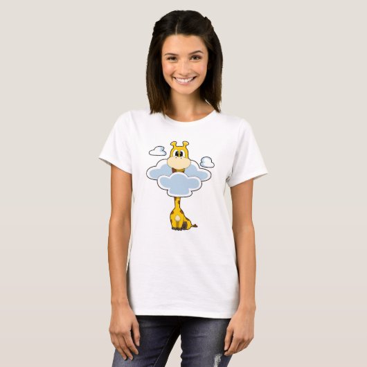Giraffe mit Wolken T-Shirt (Vorne ganz)