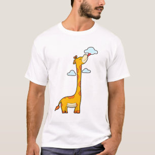 Giraffe mit Wolken T-Shirt