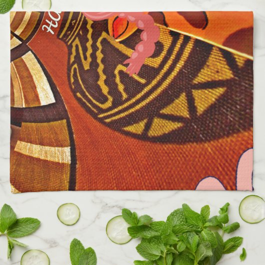 Giraffe mit zwei Ponytails Kunst Handtuch (Gefaltet)