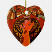 Giraffe mit zwei Ponytails Kunst Keramikornament (Rechts)