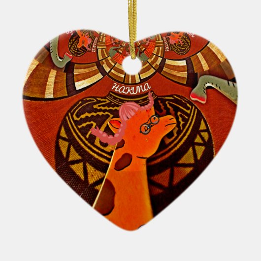 Giraffe mit zwei Ponytails Kunst Keramikornament (Vorne)