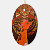 Giraffe mit zwei Ponytails Kunst Keramikornament (Links)