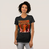Giraffe mit zwei Ponytails Kunst T-Shirt (Vorne ganz)