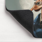 Giraffe mit Zylinderhut, der eine Zigarre raucht Mousepad (Ecke)