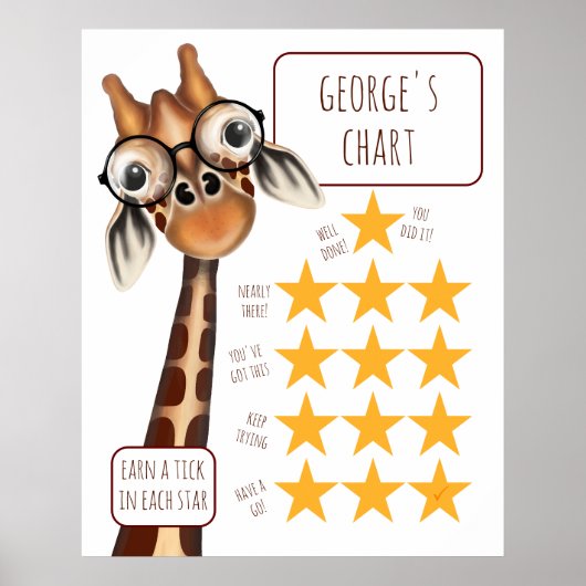 Giraffe Mittlerdiagramm, Plakatpapier (Matte) Poster (Vorne)