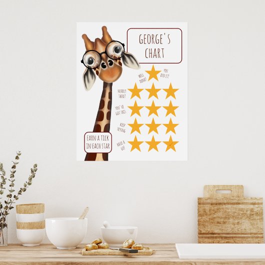 Giraffe Mittlerdiagramm, Plakatpapier (Matte) Poster (Küche)