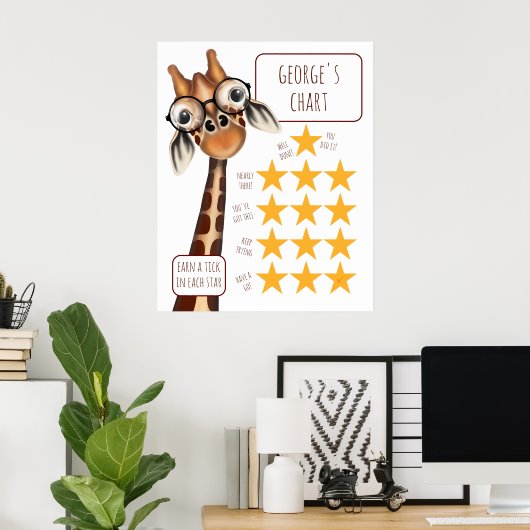 Giraffe Mittlerdiagramm, Plakatpapier (Matte) Poster (Heimbüro)