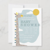 Giraffe Modern Boy Baby Shower Einladung (Vorderseite)