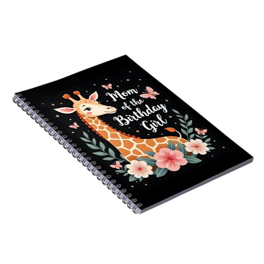 Giraffe Mom of the Birthday Girl Matching Family L Notizblock (Rechte Seite)