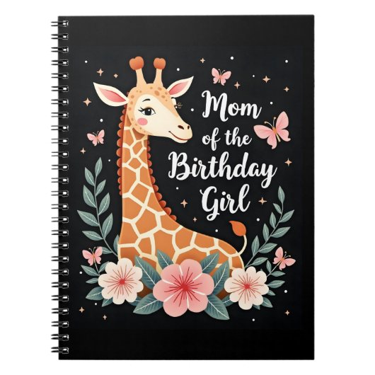 Giraffe Mom of the Birthday Girl Matching Family L Notizblock (Vorderseite)