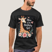 Giraffe Mom of the Birthday Girl Matching Family L T-Shirt (Vorderseite)