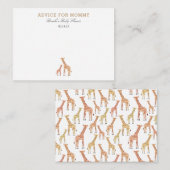 Giraffe Mommy Advice Cards Hinweiskarte (Vorne/Hinten)