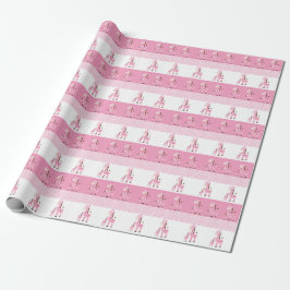 Giraffe Mommy and Baby in Pink Geschenkpapier