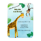 Giraffe & Monkey Safari oder Zoo Party Einladung Magnet (Vertikal)