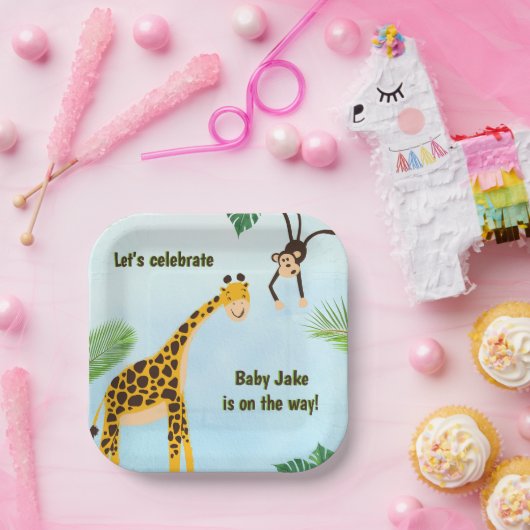 Giraffe & Monkey Safari oder Zoo Party Tier Pappteller (Party)