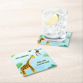 Giraffe & Monkey Safari oder Zoo Party Tier Rechteckiger Pappuntersetzer (Vor Ort)