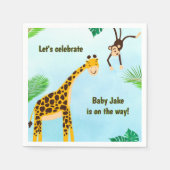 Giraffe & Monkey Safari oder Zoo Party Tier Serviette (Vorderseite)