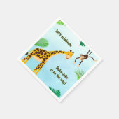 Giraffe & Monkey Safari oder Zoo Party Tier Serviette (Ecke)
