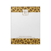 Giraffe Monogram Personalisiert Notepad Notizblock (Rotiert)