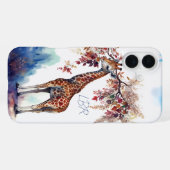 Giraffe Monogramm-Handy-Fall für Wasserfarben iPhone Hülle (Rückseite (Horizontal))