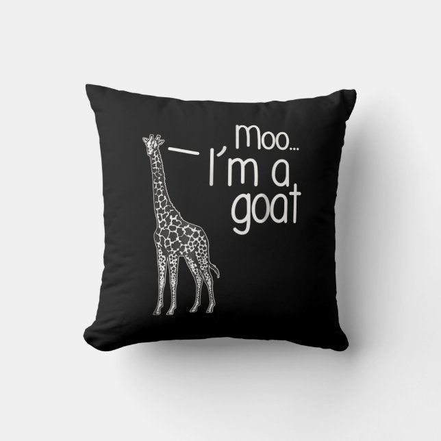 Giraffe Moo I bin eine Ziege Kissen (Vorderseite)