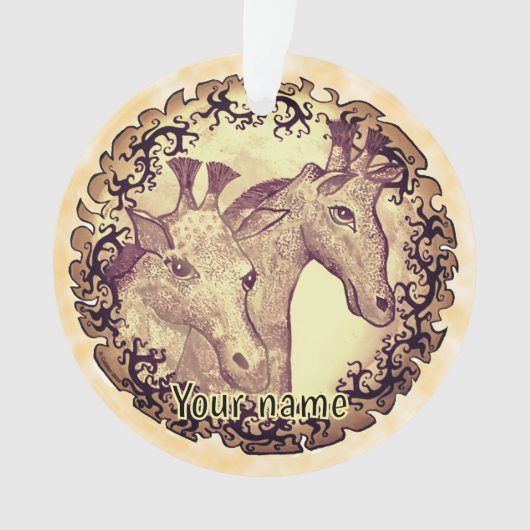 Giraffe Moon Ornament (Vorderseite)