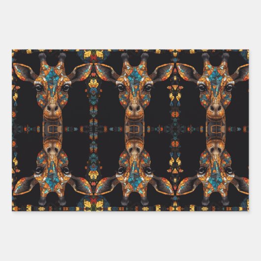 Giraffe Mosaic Stainglas Geschenkpapier Set (Vorderseite 2)