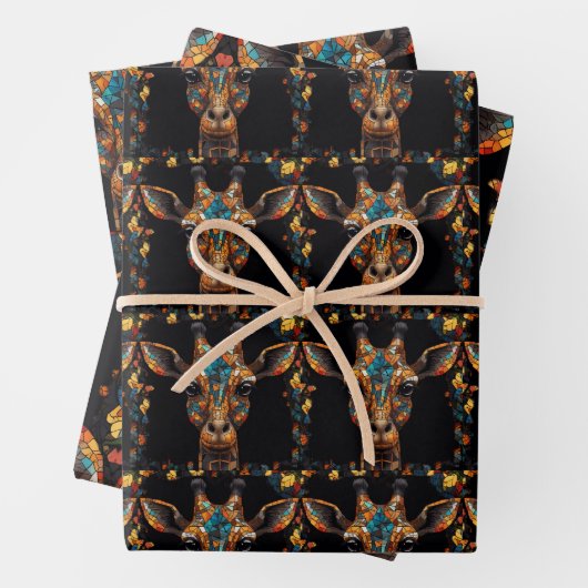 Giraffe Mosaic Stainglas Geschenkpapier Set (Beispiel)