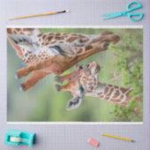 Giraffe Mother Baby Grazing Decoupage Seidenpapier (Basteln)