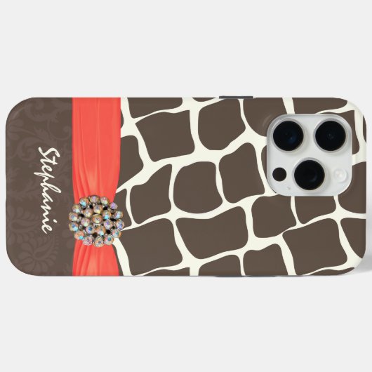Giraffe Muster gedruckte Band und Kristall Case-Mate iPhone Hülle (Rückseite (Horizontal))