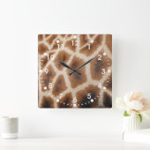 Giraffe-Muster-Geschenk für Wildtiere Quadratische Wanduhr (Zuhause)
