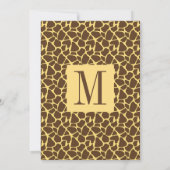 Giraffe-Muster Hochzeitseinladung mit Monogramm Einladung (Rückseite)