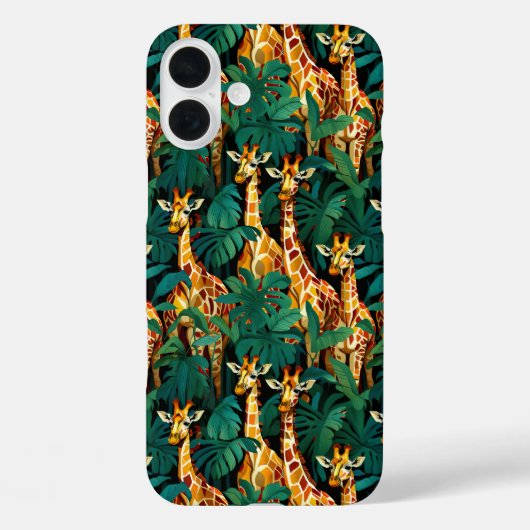 Giraffe Muster in einem grünen Dschungel Case-Mate iPhone Hülle (Rückseite)