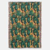 Giraffe Muster in einem grünen Dschungel Decke (Vorderseite Vertikal)