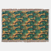 Giraffe Muster in einem grünen Dschungel Decke (Vorderseite)