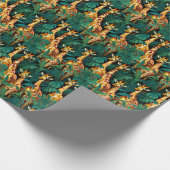 Giraffe Muster in einem grünen Dschungel Geschenkpapier (Ecke)